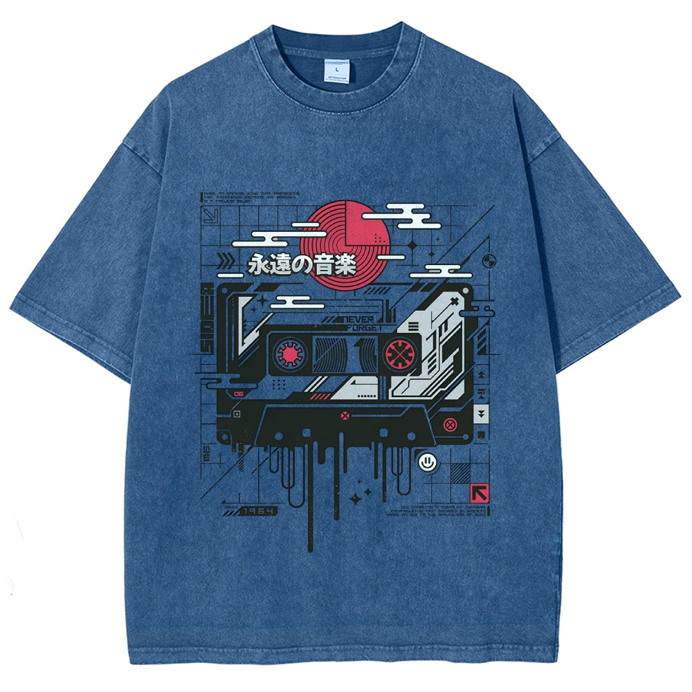 Retro Cassette Vintage Washed T-shirt