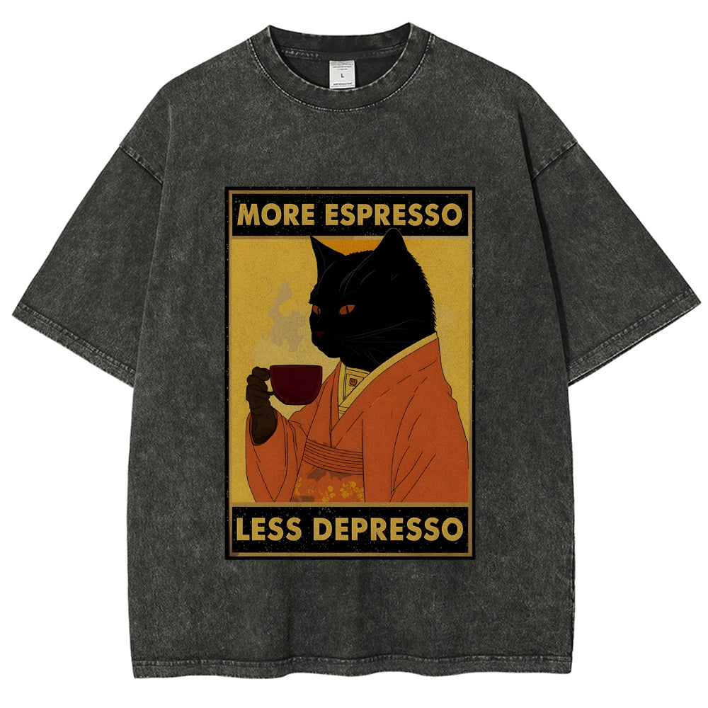 Increase Espresso Decrease Distress Washed T-Shirt