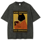 Increase Espresso Decrease Distress Washed T-Shirt
