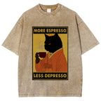 Increase Espresso Decrease Distress Washed T-Shirt