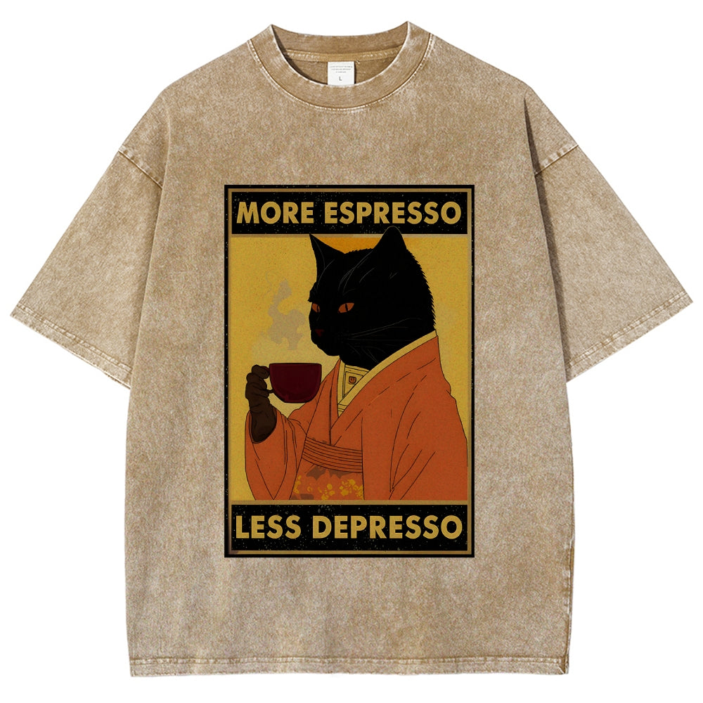 Increase Espresso Decrease Distress Washed T-Shirt
