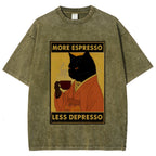 Increase Espresso Decrease Distress Washed T-Shirt