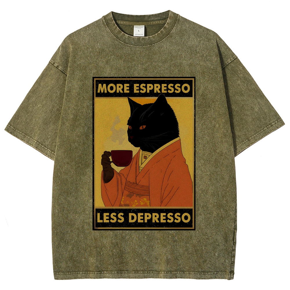 Increase Espresso Decrease Distress Washed T-Shirt
