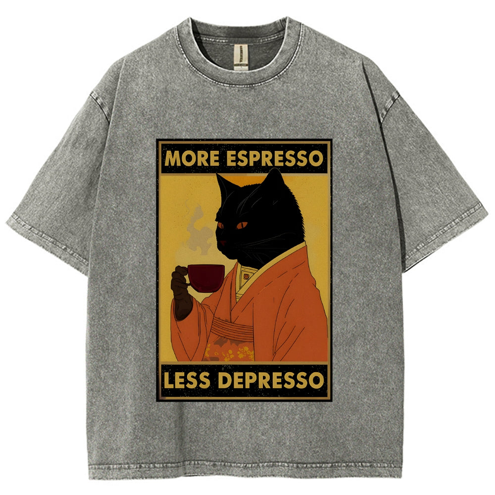 Increase Espresso Decrease Distress Washed T-Shirt