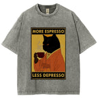 Increase Espresso Decrease Distress Washed T-Shirt