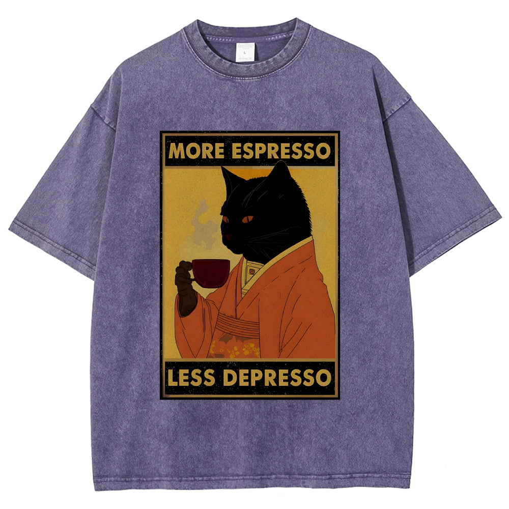 Increase Espresso Decrease Distress Washed T-Shirt