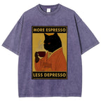 Increase Espresso Decrease Distress Washed T-Shirt