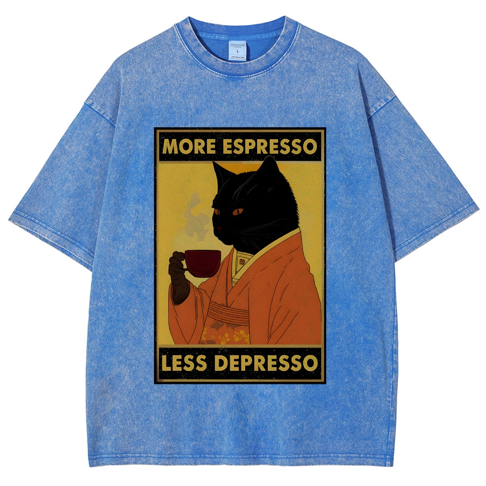 Increase Espresso Decrease Distress Washed T-Shirt