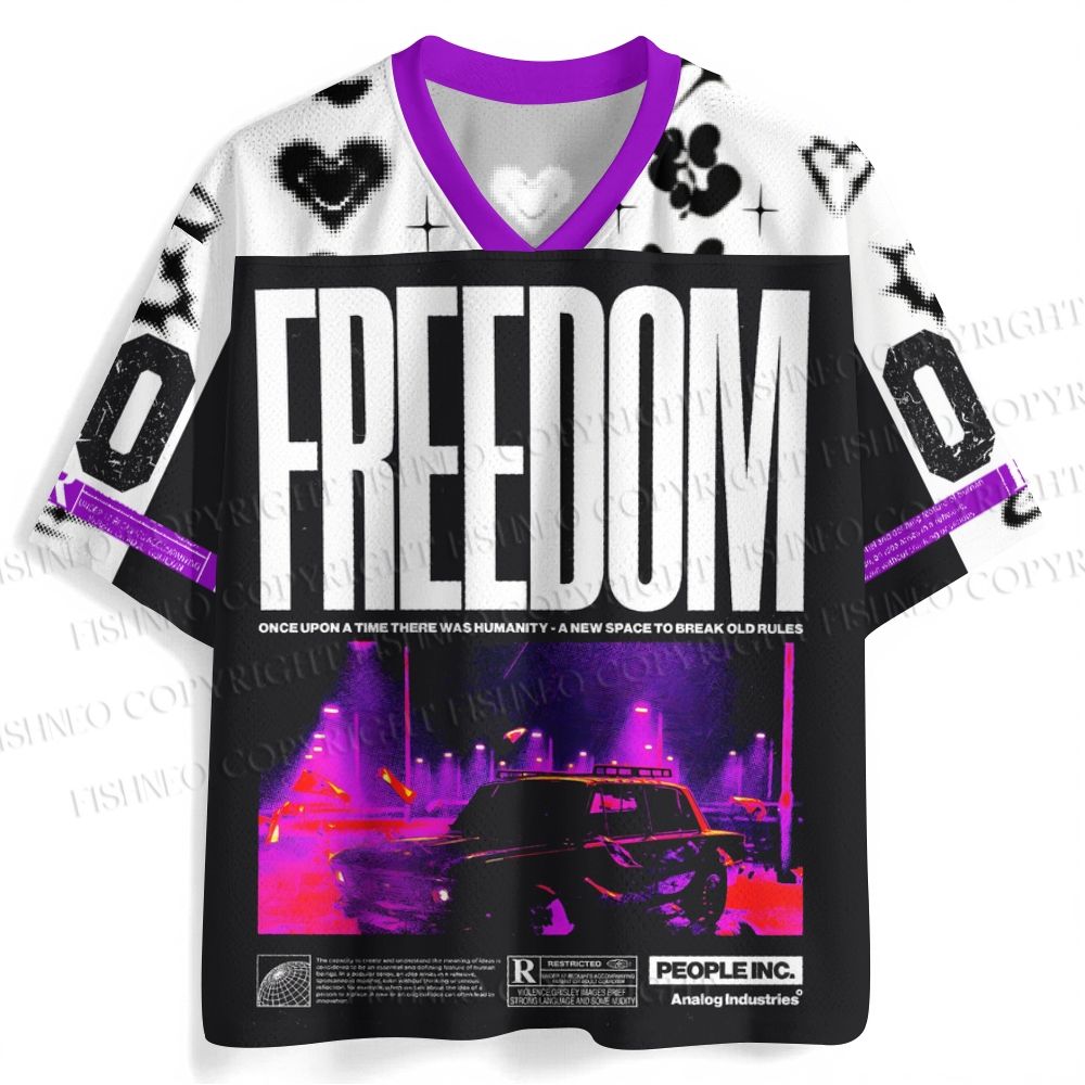 Keep Freedom Graphic Printed Jersey Shirts