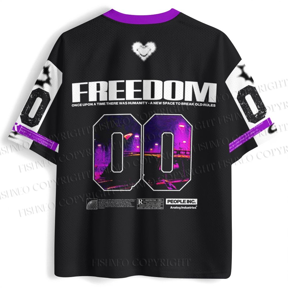 Keep Freedom Graphic Printed Jersey Shirts