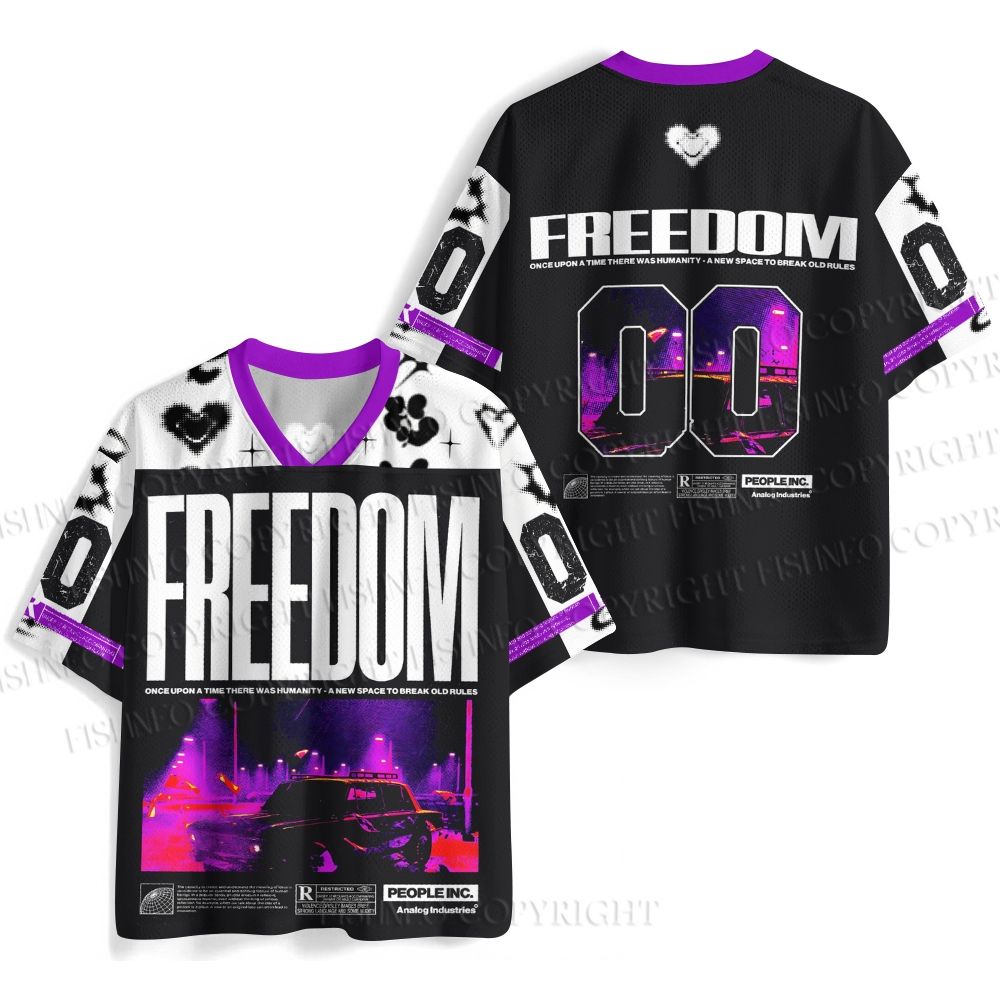 Keep Freedom Graphic Printed Jersey Shirts