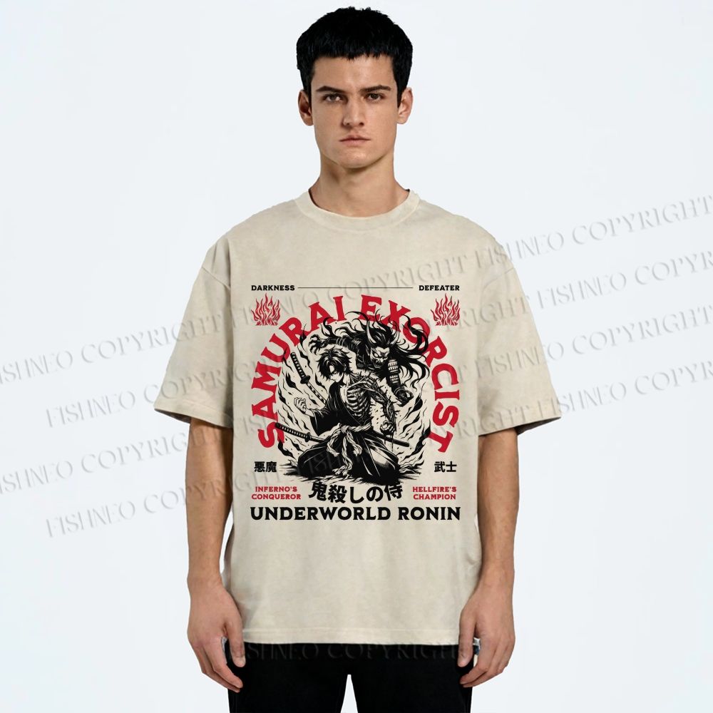 Unisex Ronin Exorcist Printed Washed Tee