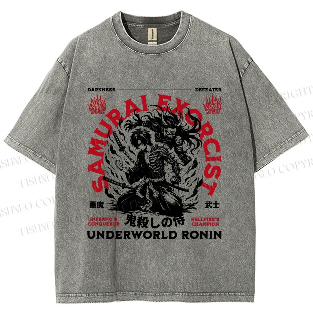 Unisex Ronin Exorcist Printed Washed Tee