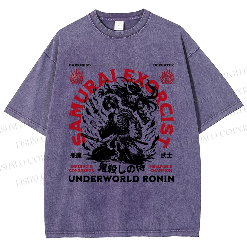 Unisex Ronin Exorcist Printed Washed Tee
