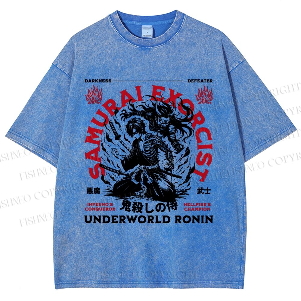 Unisex Ronin Exorcist Printed Washed Tee