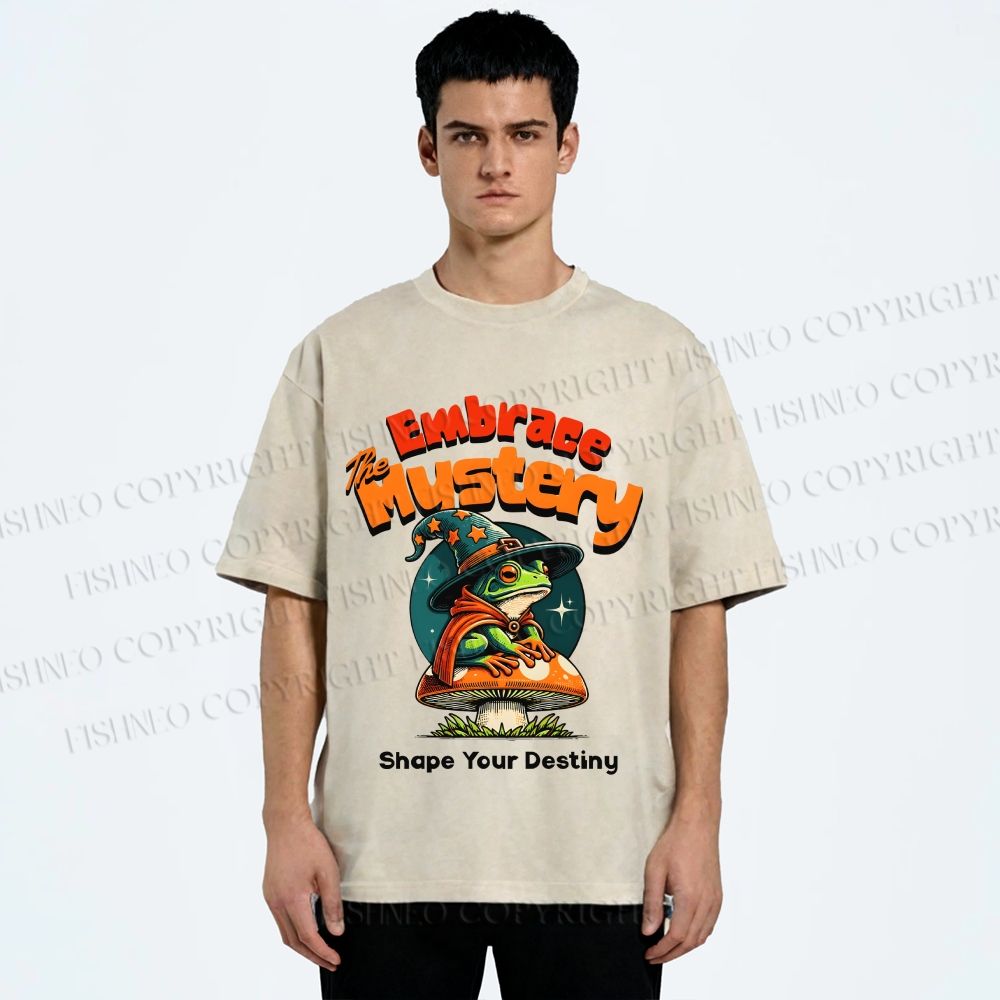 Unisex Wizard Frog Printed Washed Tee