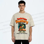 Unisex Wizard Frog Printed Washed Tee