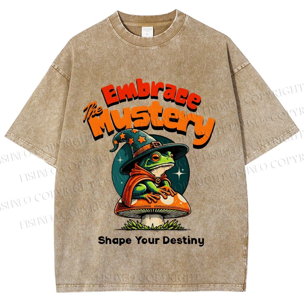 Unisex Wizard Frog Printed Washed Tee
