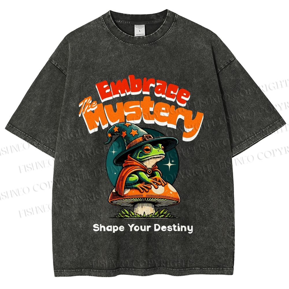 Unisex Wizard Frog Printed Washed Tee