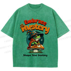 Unisex Wizard Frog Printed Washed Tee