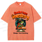 Unisex Wizard Frog Printed Washed Tee