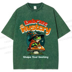 Unisex Wizard Frog Printed Washed Tee