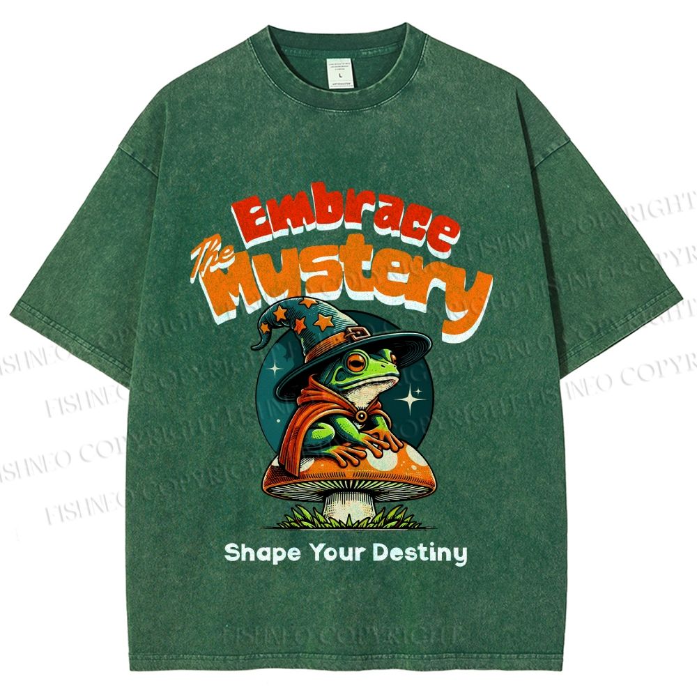 Unisex Wizard Frog Printed Washed Tee