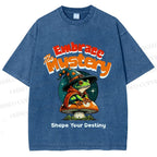Unisex Wizard Frog Printed Washed Tee
