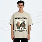 Unisex Box Robot Dream Printed Washed Tee