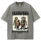 Unisex Box Robot Dream Printed Washed Tee