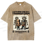 Unisex Box Robot Dream Printed Washed Tee