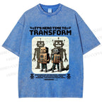 Unisex Box Robot Dream Printed Washed Tee
