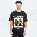 Unisex Box Robot Dream Printed Washed Tee