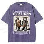 Unisex Box Robot Dream Printed Washed Tee