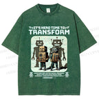 Unisex Box Robot Dream Printed Washed Tee