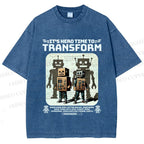 Unisex Box Robot Dream Printed Washed Tee