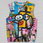 Unisex Abstract Graffiti Printed Tank Top