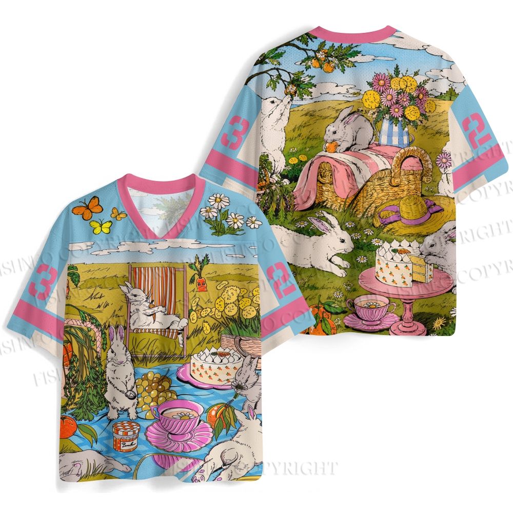 Countryside Picnic Bunny Jersey Shirts