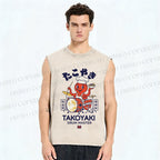 Unisex Takoyaki Drum Master Printed Washed Tank Top