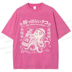 Unisex The Tipsy Octopus Printed Washed Tee