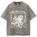 Unisex The Tipsy Octopus Printed Washed Tee