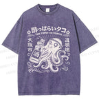 Unisex The Tipsy Octopus Printed Washed Tee