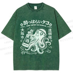 Unisex The Tipsy Octopus Printed Washed Tee