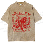 Unisex The Tipsy Octopus Printed Washed Tee