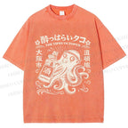 Unisex The Tipsy Octopus Printed Washed Tee