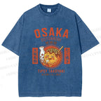Unisex Osaka Tipsy Takoyaki Printed Washed Tee