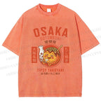 Unisex Osaka Tipsy Takoyaki Printed Washed Tee