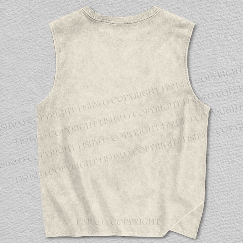 Unisex Vintage Birds Printed Tank Top