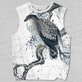Unisex Vintage Eagle in Snow Printed Tank Top