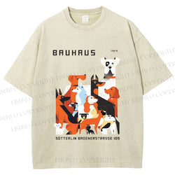 Unisex Bauhaus Dogs Printed Washed Tee